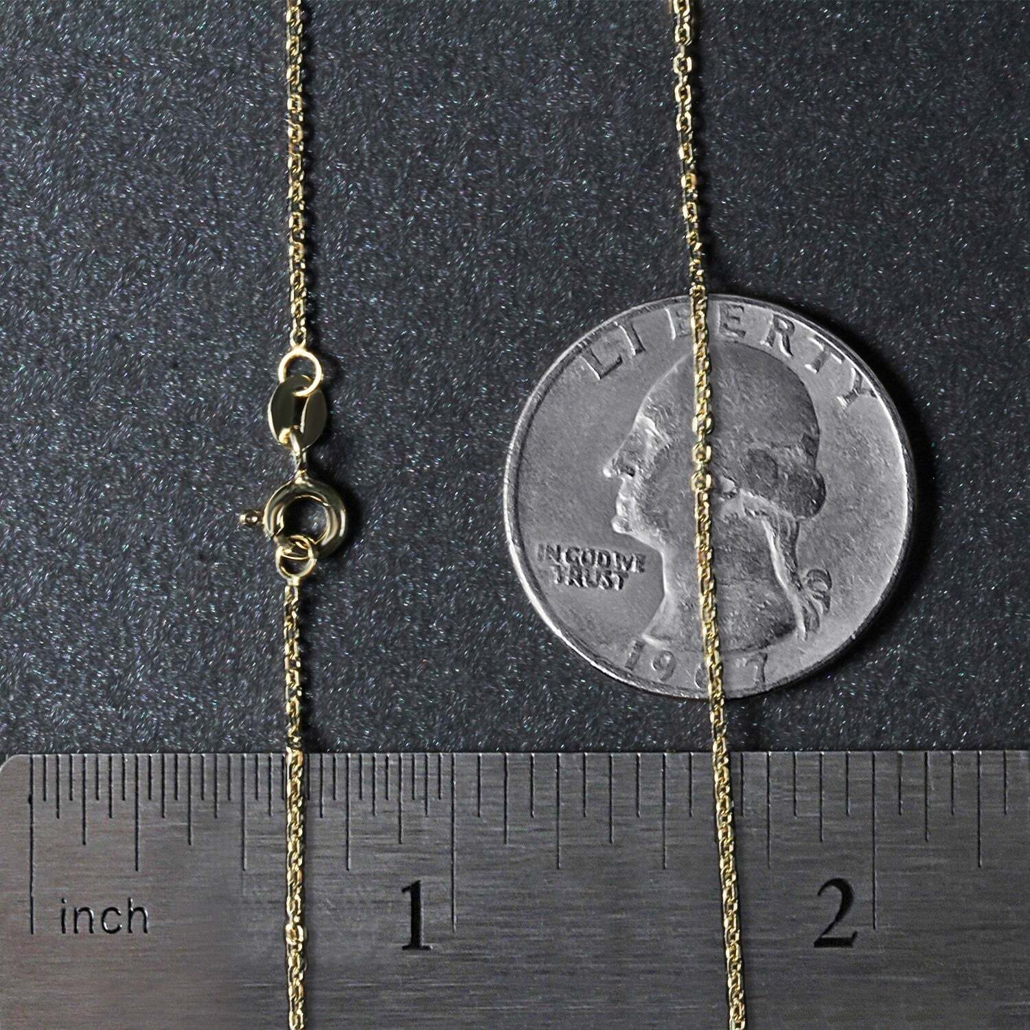 18k Yellow Gold Cable Chain (1.10 mm) - Image 5