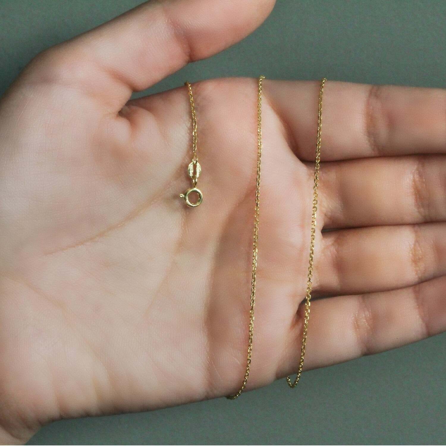 18k Yellow Gold Cable Chain (1.10 mm) - Image 6