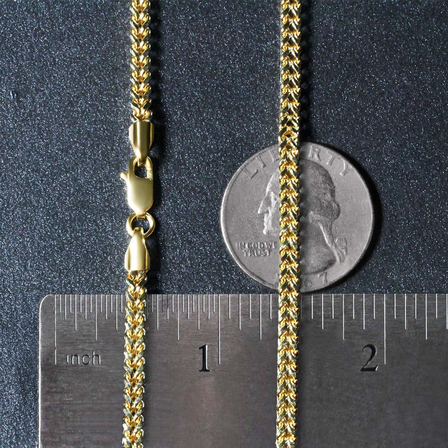 14k Yellow Gold Square Franco Chain (3.00 mm) - Image 4