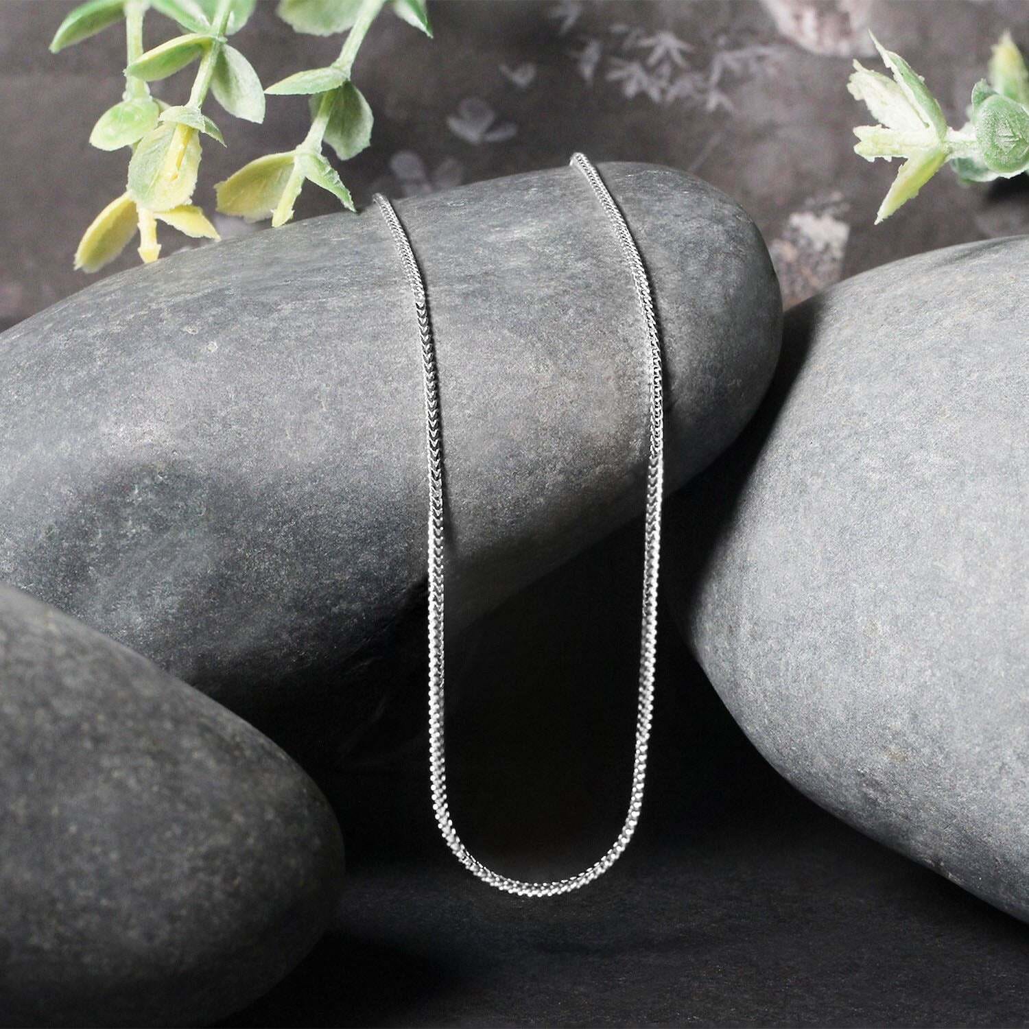 14k White Gold Franco Chain (0.90 mm) - Image 2