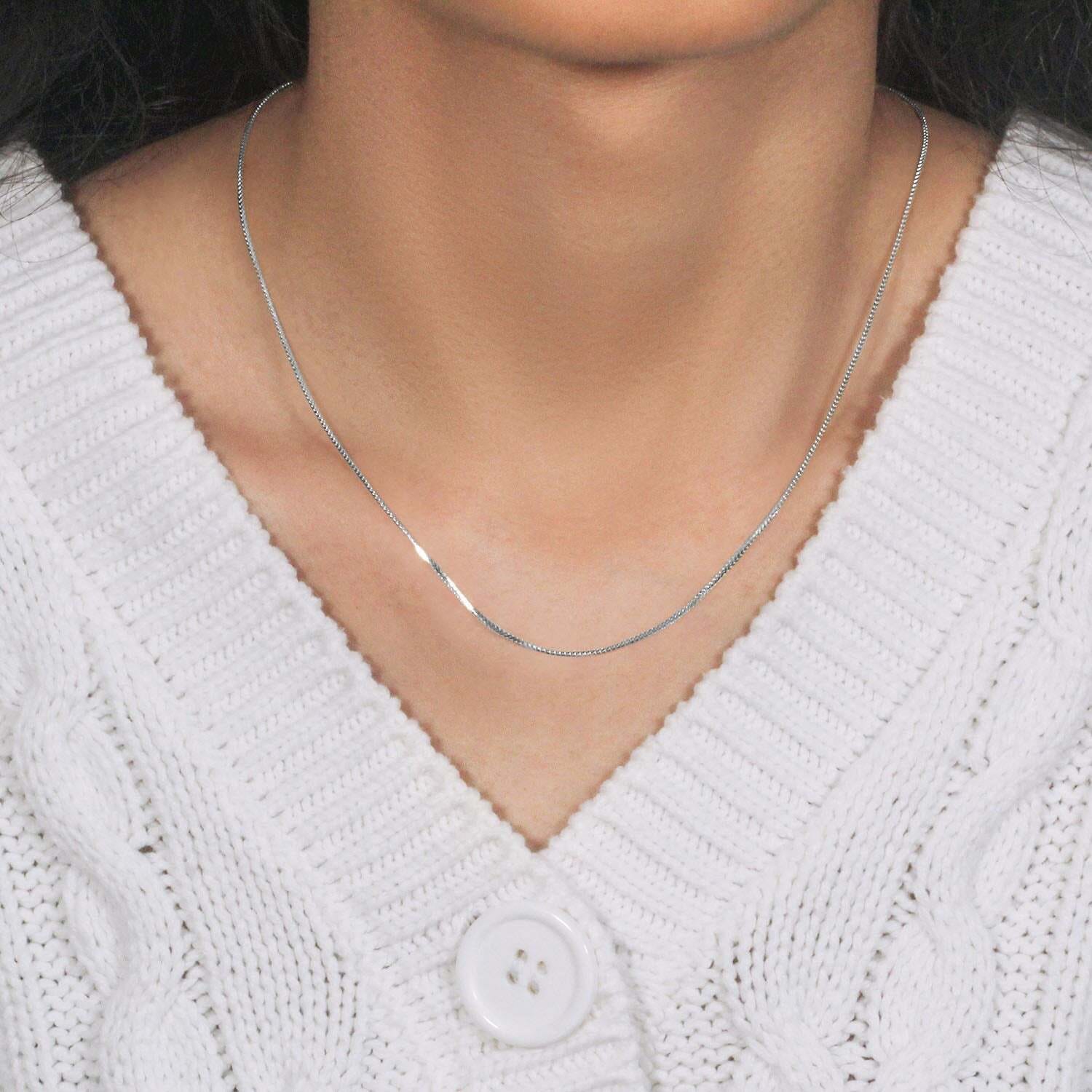 14k White Gold Franco Chain (0.90 mm) - Image 6