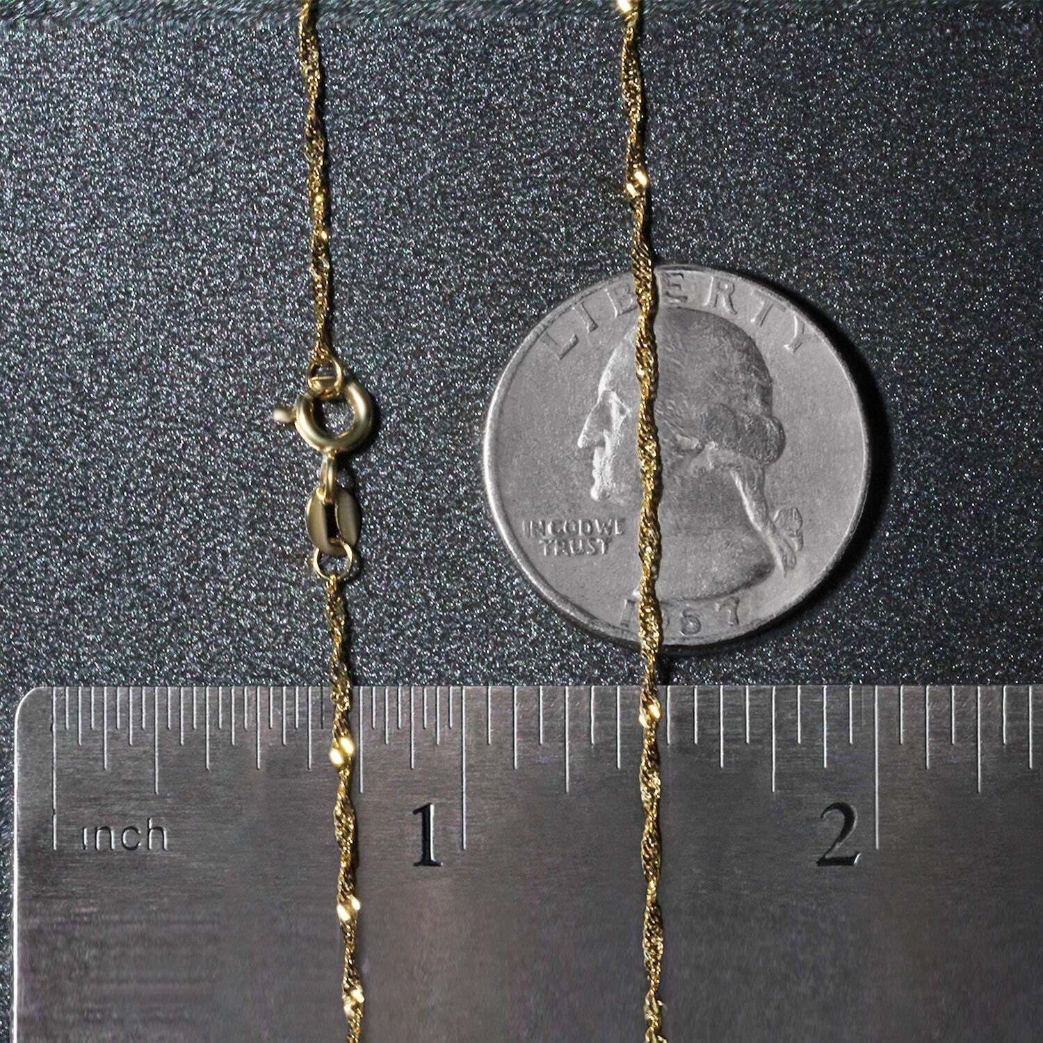 14k Yellow Gold Singapore Chain (1.30 mm) - Image 4