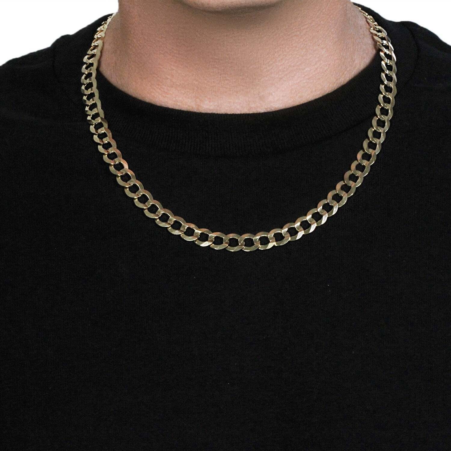 14k Yellow Gold Solid Curb Chain (10.00 mm) - Image 7