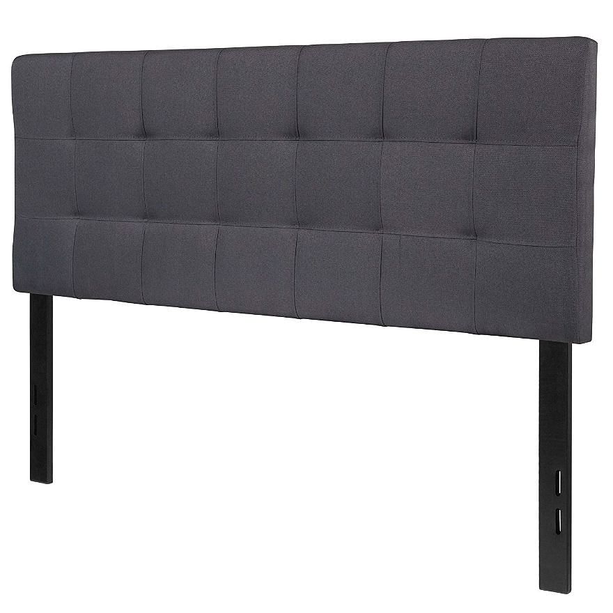size Dark Grey Fabric Linen Upholstered Panel Headboard