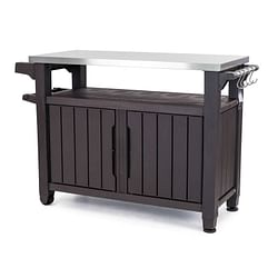 Category: Dropship Outdoors, SKU #GPWSP2391489, Title: Outdoor Grill Party Caster Bar Serving Cart with Storage Dark Brown