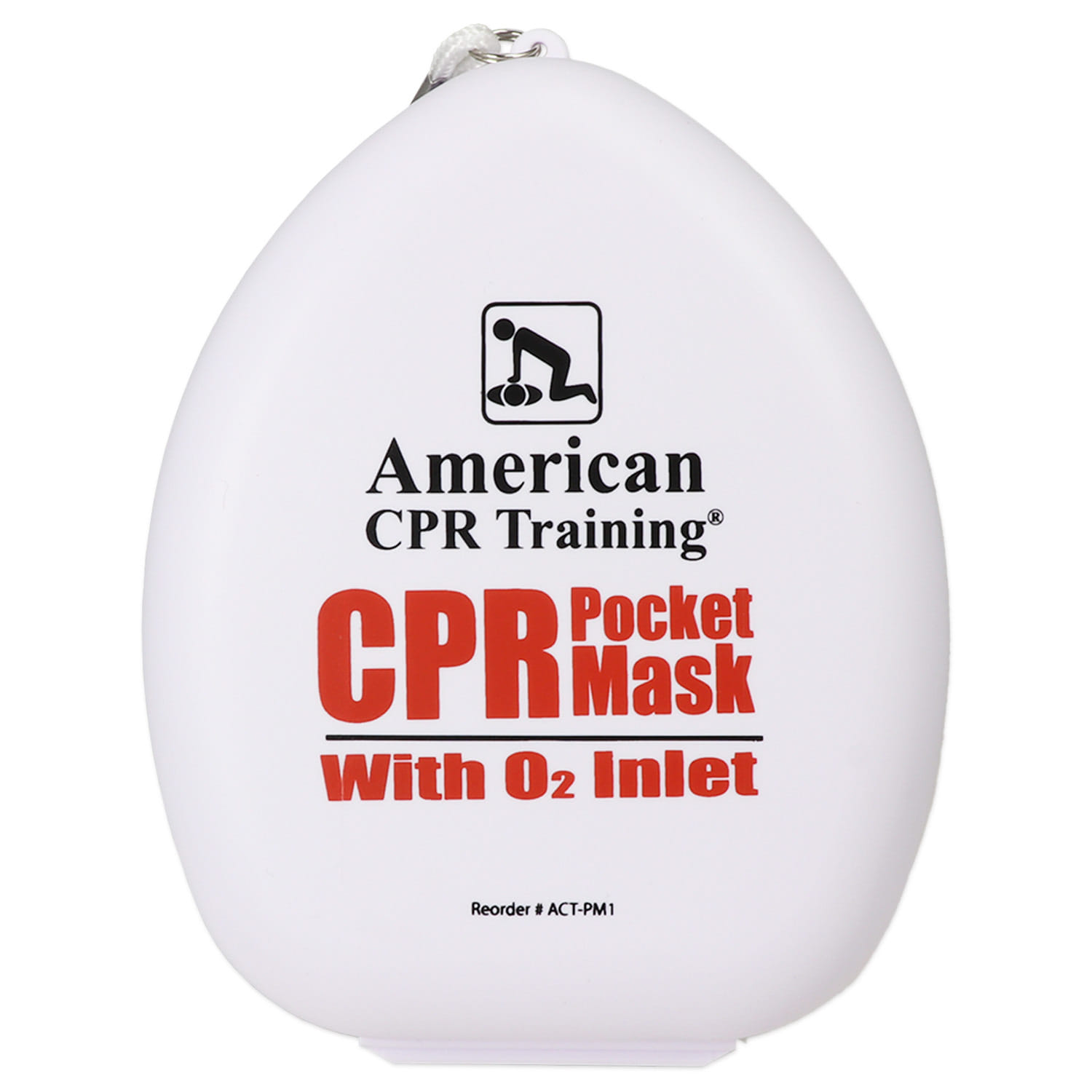 American CPR Pocket Mask, Plastic Case, Adult/Child/Infant with O2 Inlet