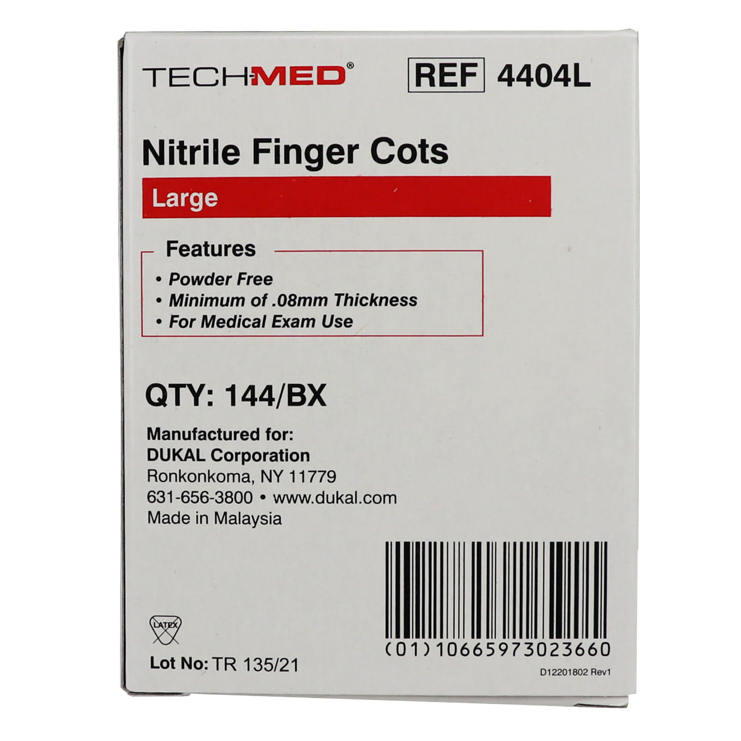 Latex Free Finger Cots - Large, Bag of 144