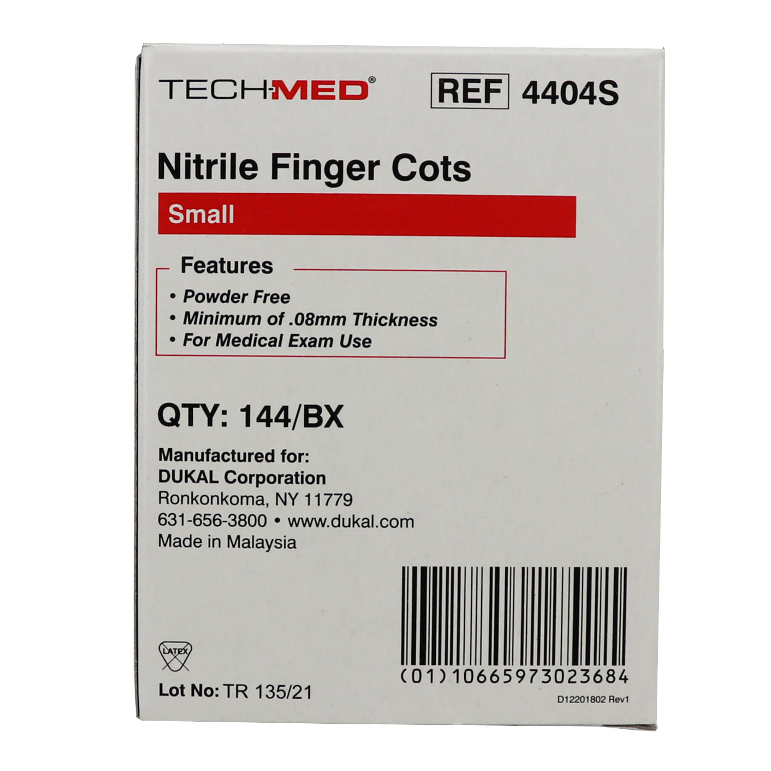 Latex Free Finger Cots - Small, Box of 144