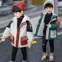 Category: Dropship Kids & Mom, SKU #SKUE21739, Title: Boys Cotton Mixed Color Plus Windbreaker Loose Warm Coat