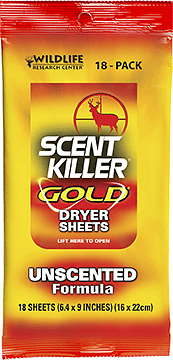 Wildlife Research Scent Killer Dryer Sheets Gold 18 pk.