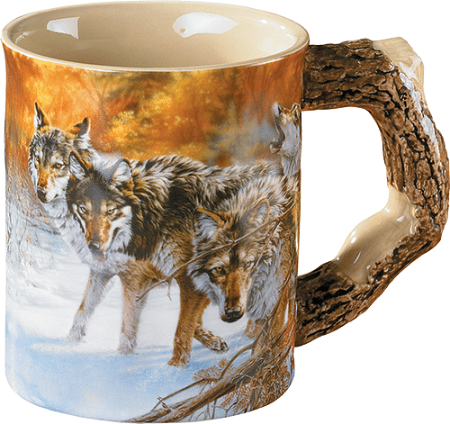 Wild Wings Sculpted Mug Body Language Wolves