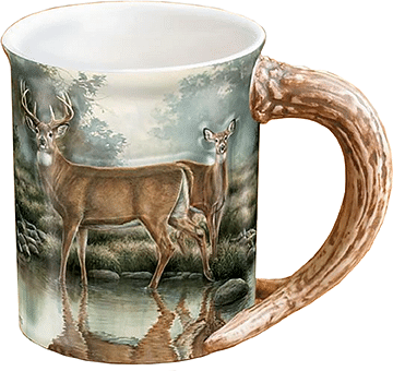 Wild Wings Sculpted Mug Tranquil Waters Whitetail Deer