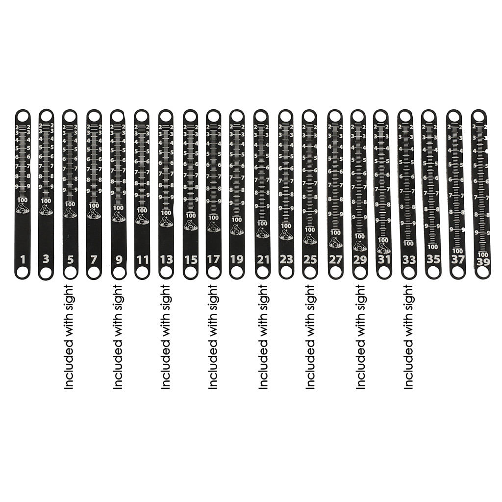 Axcel Achieve XP Metal Sight Tape Scale #1 and #2