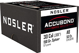 Nosler AccuBond Bullets .30 Cal. 150 gr. Spitzer Point 50 pk.