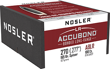 Nosler AccuBond Long Range Bullets .270 Cal. 165gr. Spitzer Point 100 pk.