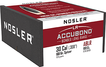 Nosler AccuBond Long Range Bullets .30 Cal. 168 gr. Spitzer Point 100 pk.