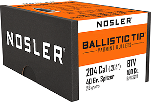 Nosler Ballistic Tip Varmint Bullets .204 Cal. 35 gr. Spitzer Point 50 pk.