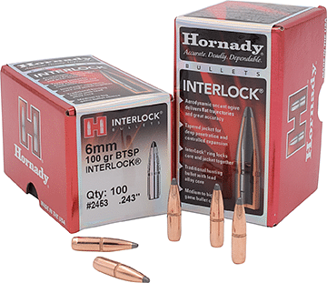 Hornady Boat Tail Spire Point Bullets 6 mm. .243 in. 100 gr. 100 pk