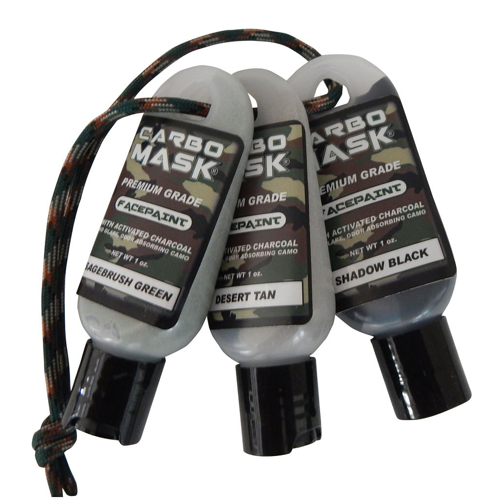 Carbo Mask Facepaint Black/Sage/Tan 1 oz. 3 pk.