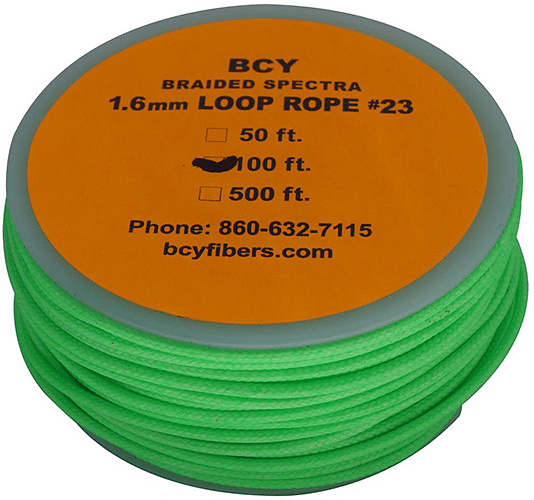 BCY 23 D-Loop Material Neon Green 100 ft.