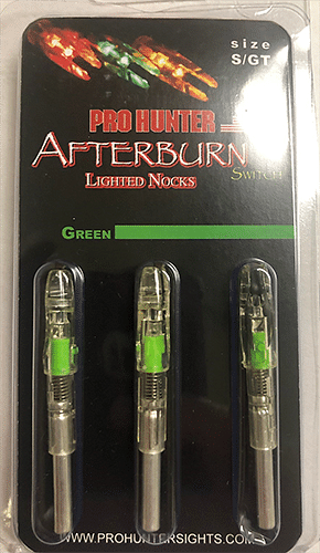 GWS Lighted Nocks Green S 3 pk.