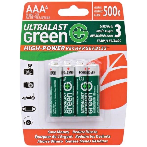 Ultralast ULGHP4AAA Green High-Power Rechargeables