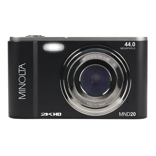Minolta MND20-BK MND20 16x Digital Zoom 44 MP/2.7K Quad HD Digital Camera (Black)