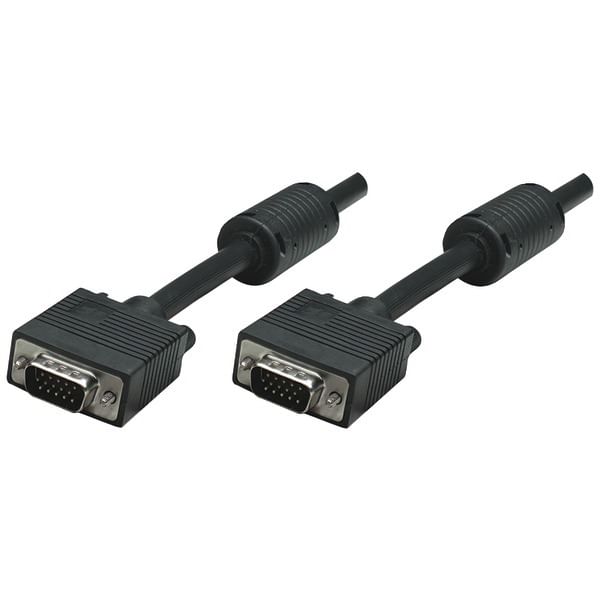 Manhattan 317733 HD15-Male to Male SVGA Cable with Ferrite Core, 10ft