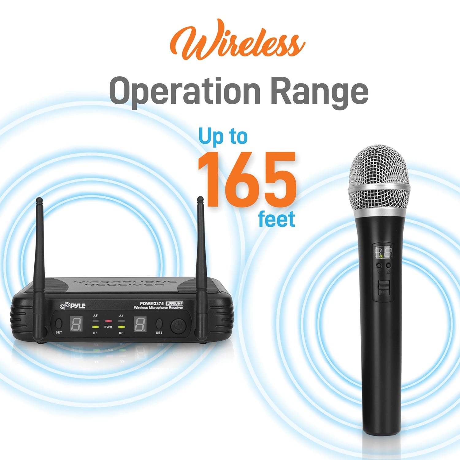 Pyle PDWM3375 Premier Series Professional 2-Channel UHF Wireless Handheld Microphone System with Selectable Frequency - Image 5