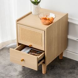 Category: Dropship Knives & Multi-tools, SKU #D0100H79RWT, Title: Modern simple storage cabinet MDF Board bedside cabinet Japanese rattan bedside cabinet Small household furniture bedside table.Applicable to dressing table in bedroom, porch, living room.2 Drawers