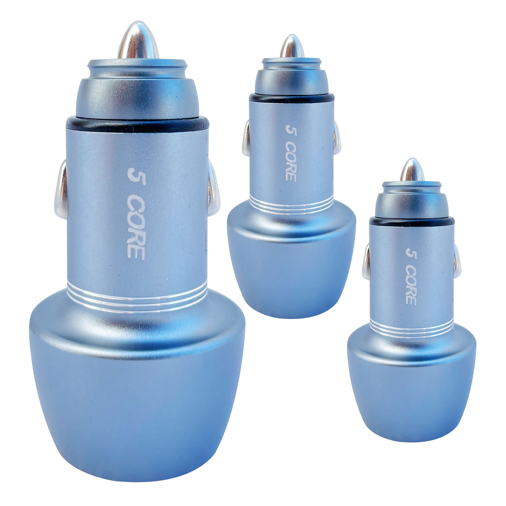 5Core 3 PC 12V Car USB Fast Charger USB-C Dual Port Adapter For IPhone; Samsung; CDKC12 3Pcs