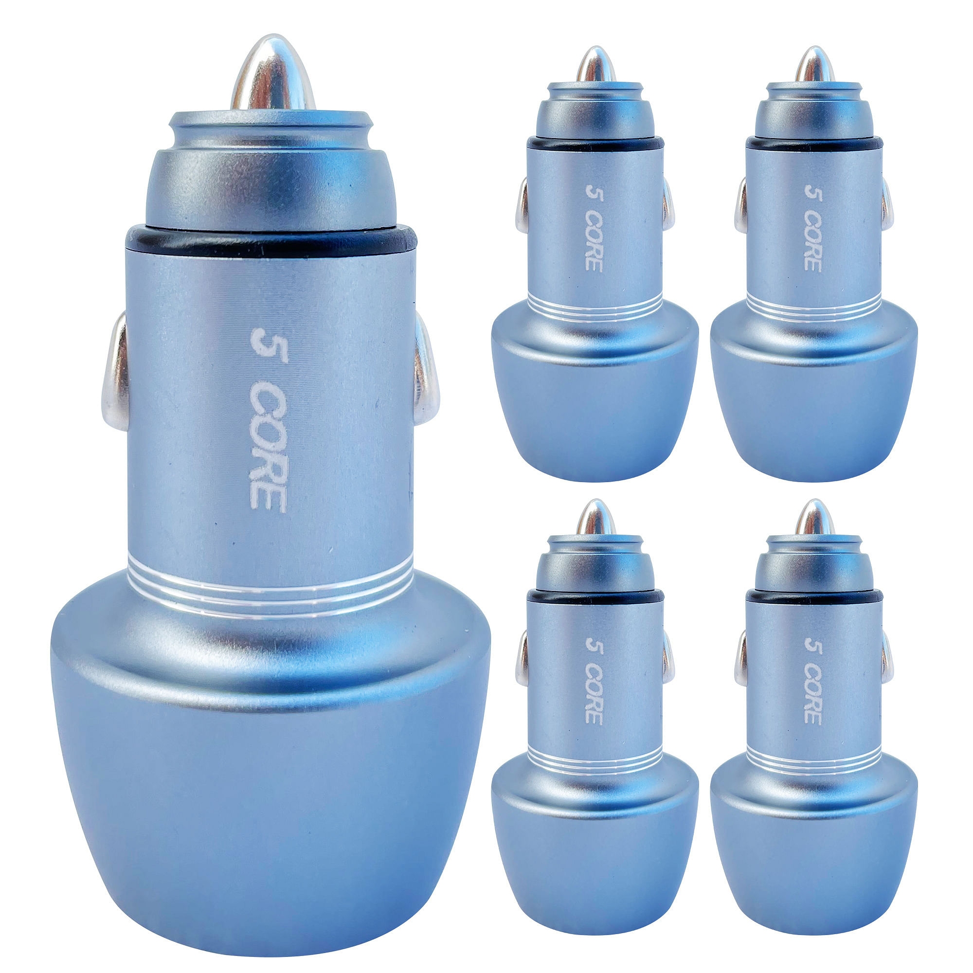5Core 5 PC 12V Car USB Fast Charger USB-C Dual Port Adapter For IPhone; Samsung; CDKC12 5Pcs