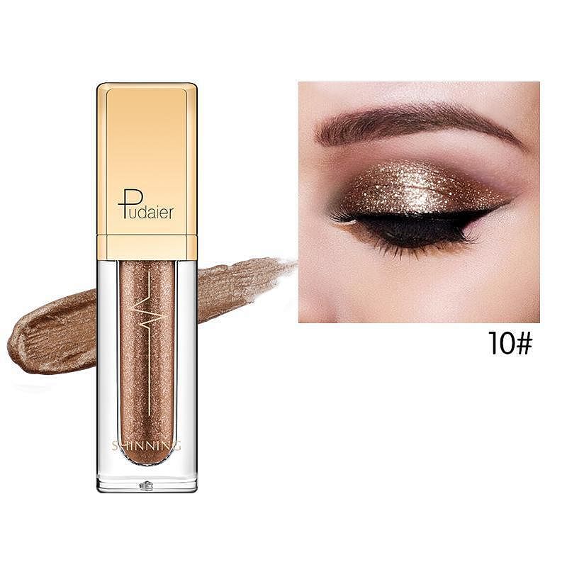 Pudaier Glitter & Glow Liquid Eyeshadow - Color # 10 Dark Brown