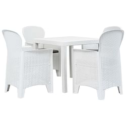 Category: Dropship Home, Garden & Furniture, SKU #D0100HE7IPA, Title: 5 Piece Patio Dining Set Plastic White Rattan Look