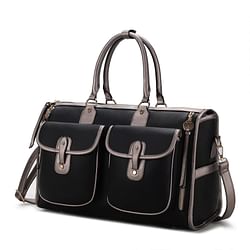 Category: Dropship Travel & Bags, SKU #D0100HEFMUU, Title: MKF Collection Genevieve Duffle Handbag Color Block Vegan Leather Women by Mia k