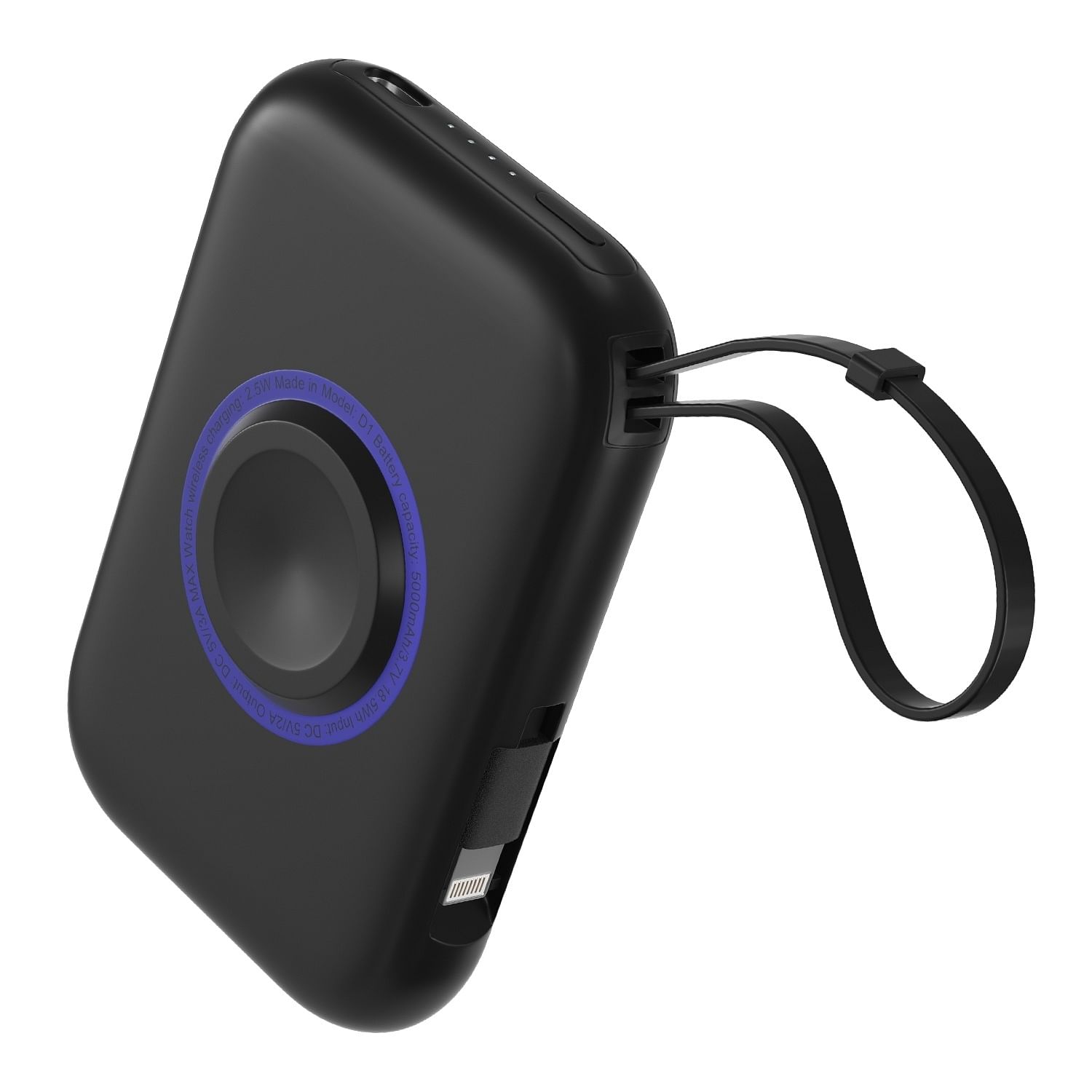 3 in 1 Wireless Charger Portable Magnetic Power Bank with Built-in Cable External Battery Pack Compatible with Apple Watch 8/7/6/SE/5/4/3/2/1 iPhone 14/13/13mini/12 Pro Max Airpods