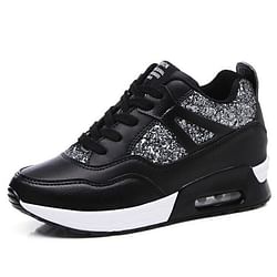 Category: Dropship Shoes & Boots, SKU #D0100HP75SA, Title: Sequin Lace up Sneakers