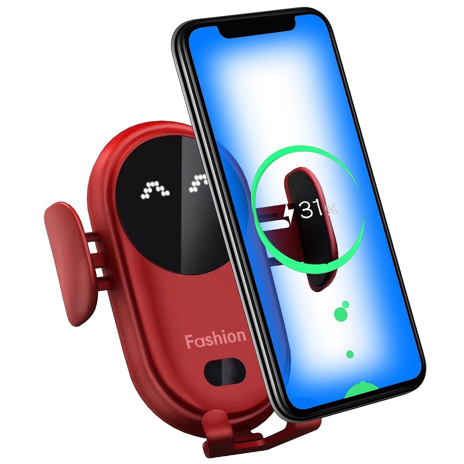 Smart Car Wireless Charger Auto Sensing Phone Holder 10W Qi Fast Charging Air Vent Mount Fit for iPhone 13/12/Pro Fit for Samsung S20/S10/S10+