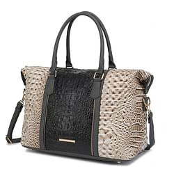 Category: Dropship Travel & Bags, SKU #D0100HPG0FU, Title: MKF Collection Raven Faux Crocodile-Embossed Vegan Leather Women's Duffle Bag by Mia K