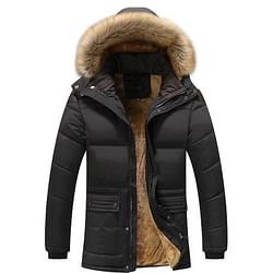 Category: Dropship Apparel & Clothing, SKU #D0100HPXQJG, Title: Men's Hooded Cotton Coats Fleece Jacket