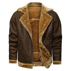 Category: Dropship Apparel & Clothing, SKU #D0100HPXWTW, Title: Men's Faux Jacket Motorcycle Bomber Suede
