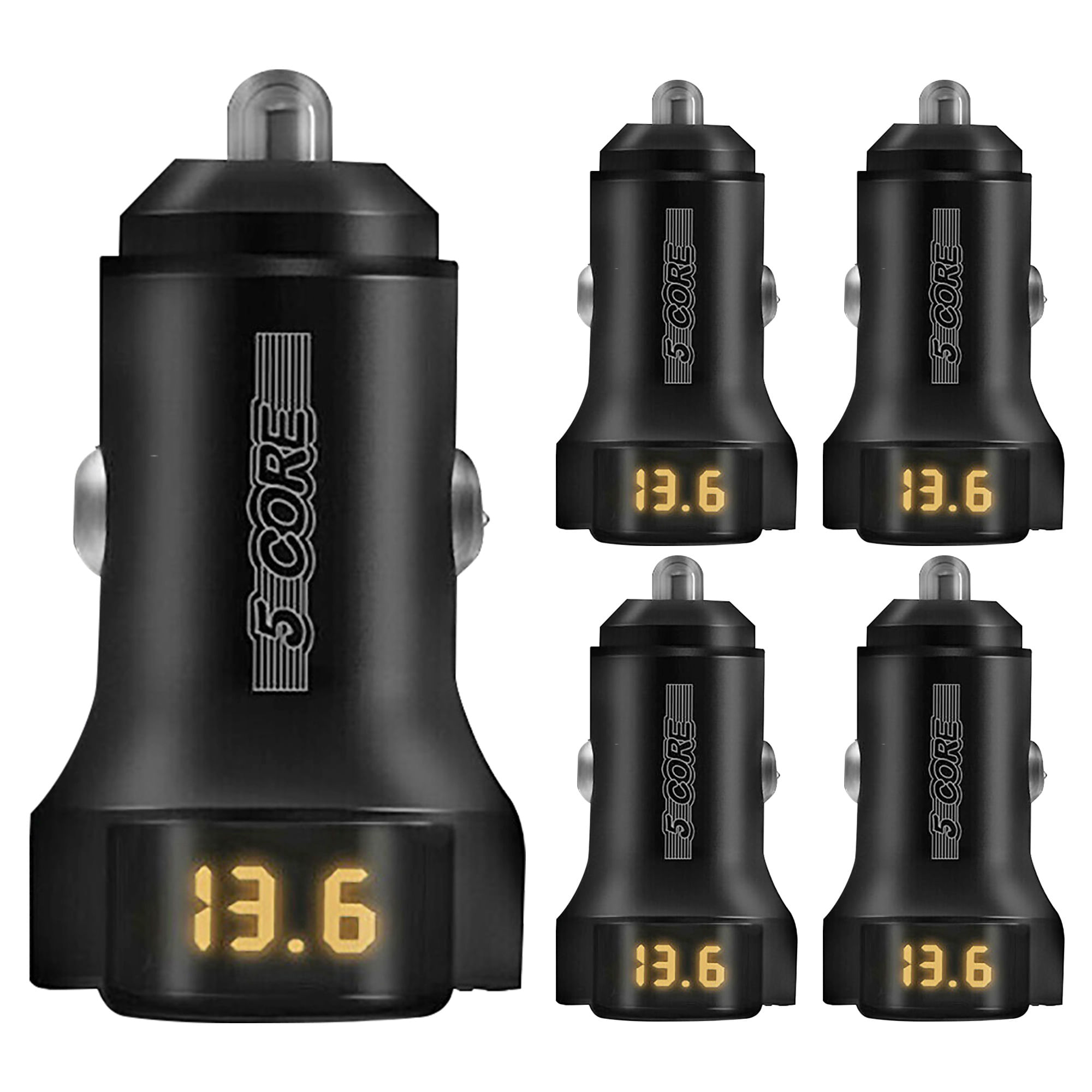 5Core 12V Car USB Fast Charger Dual USB Port Adapter For IPhone Samsung 5 Pack CDKC11 2USB 5Pcs