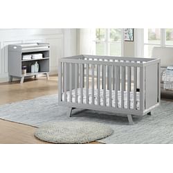 Category: Dropship Baby & Toddler, SKU #D0100HX3QD8, Title: Livia 3-in-1 Convertible Island Crib Gray/Gray