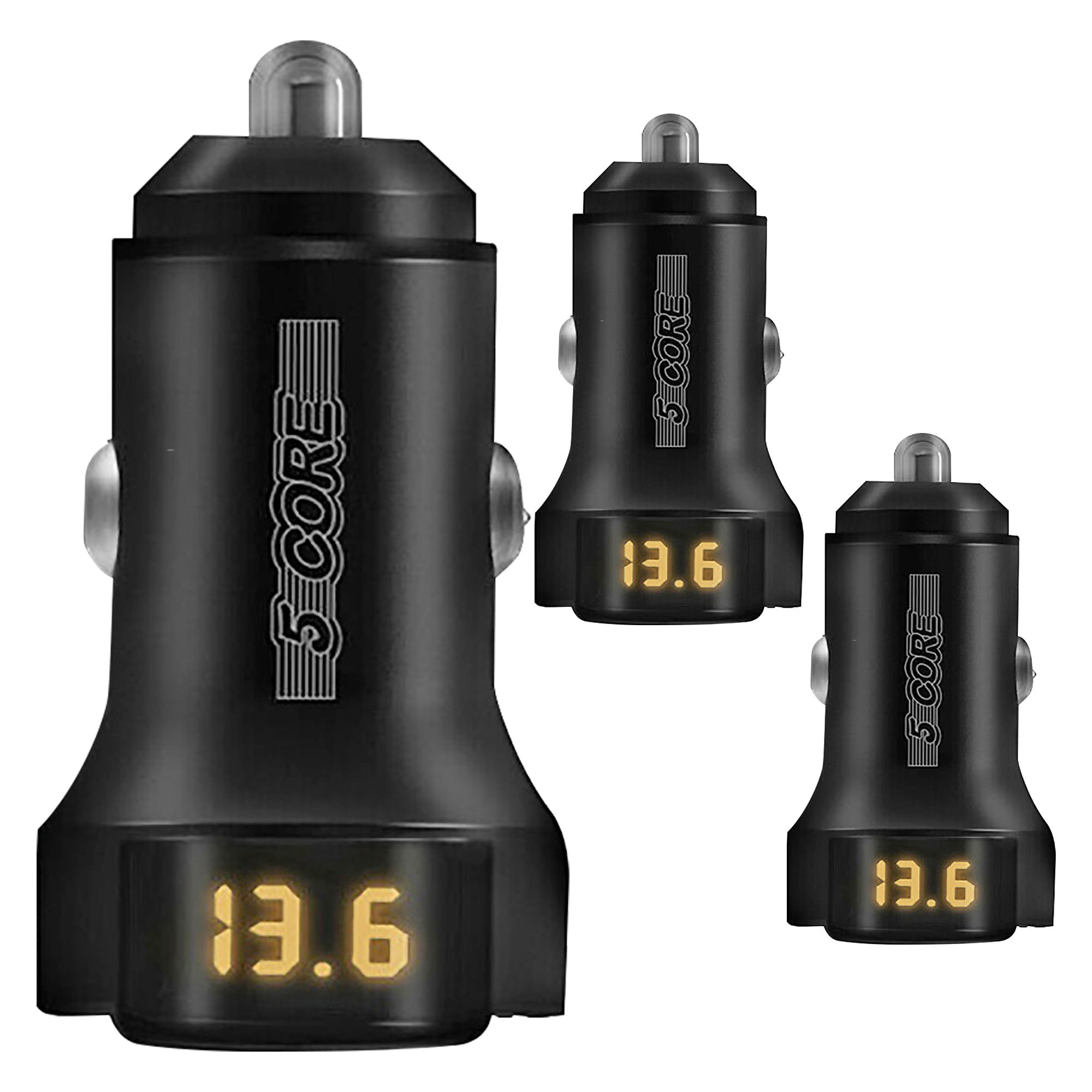 5Core 12V Car USB Fast Charger Dual USB Port Adapter For IPhone Samsung 3 Pack CDKC11 2USB 3Pcs