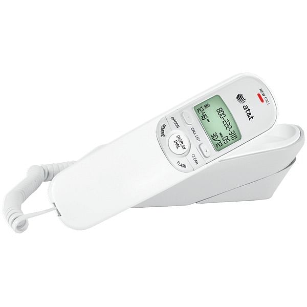 Wht corded trimline phone