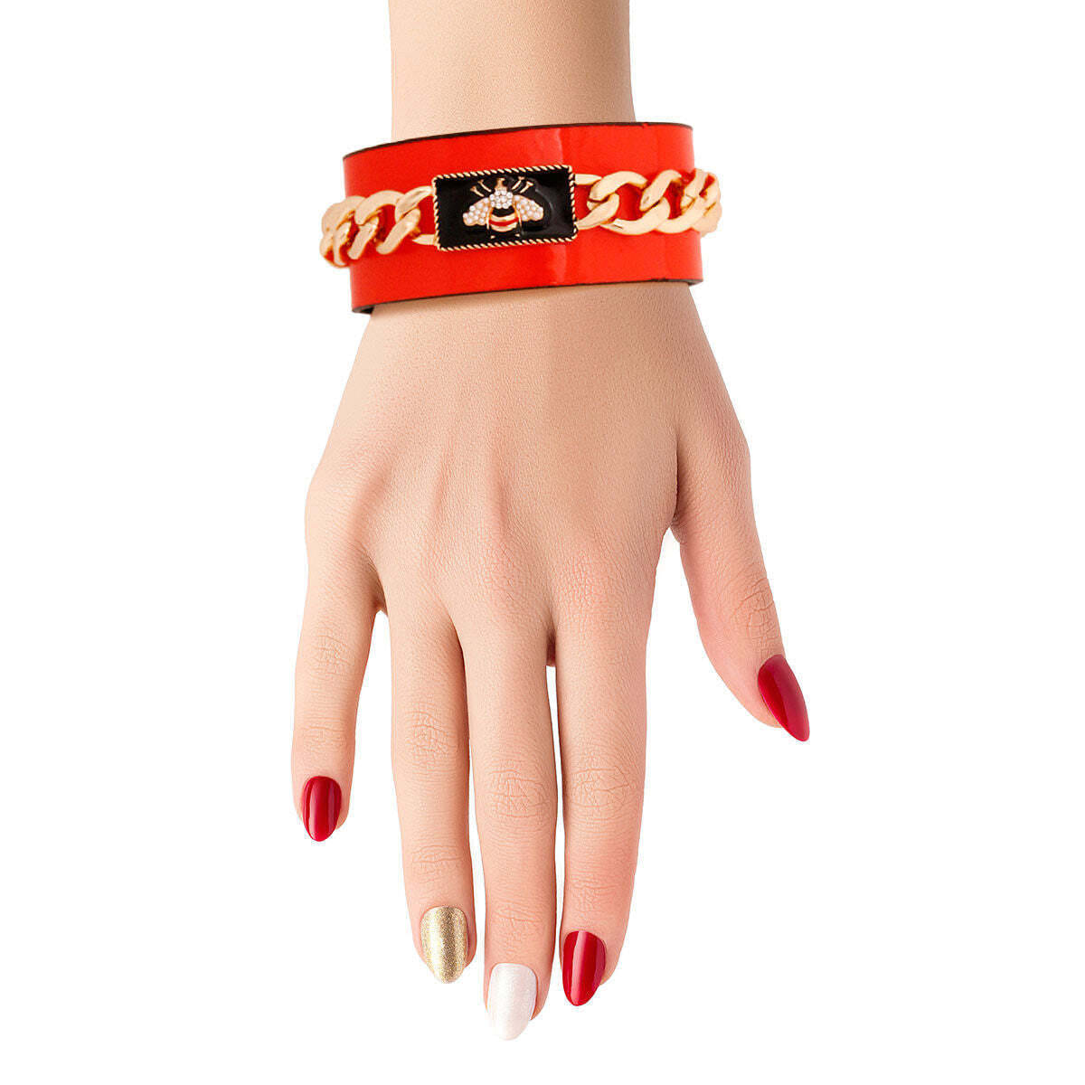 Bee-luxe Cuff: Red Bespoke Chain - Image 3