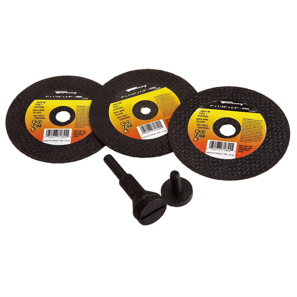 Forney Industries Cut-Off Wheel Kit, 3 in, 5-Pieces