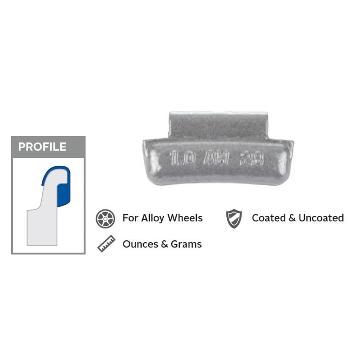 Wegmann Automotive 2 oz Lead Coated Clip-on AWN Red Series Wheel Weight (Box of 25)
