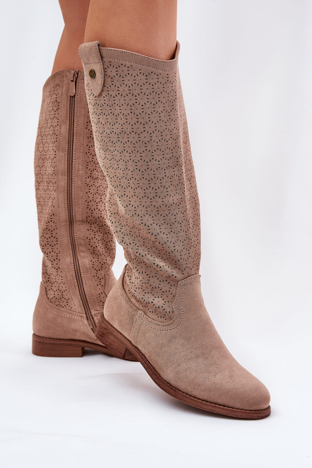 beige - Thigh-Hight Boots model 208807 Step in style