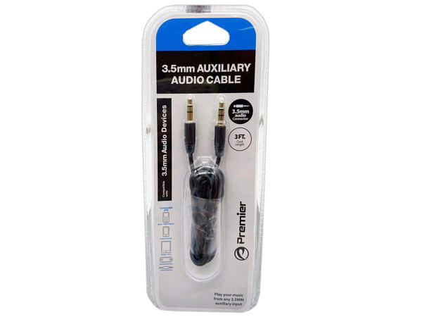 Premier 35mm Auxiliary Audio Cable ( Case of 72 )